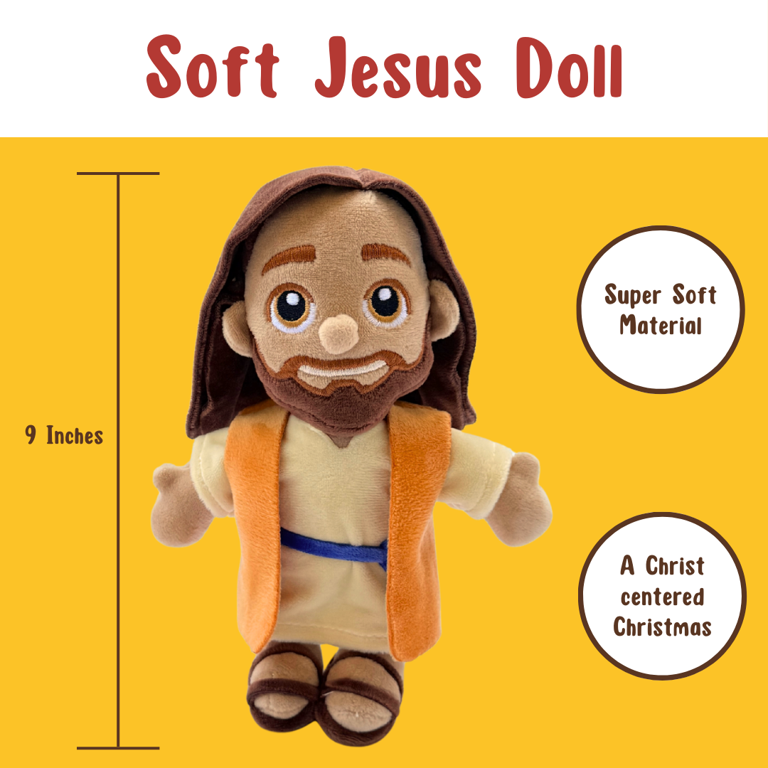 25-Day Advent Calendar, Jesus Plush Doll, & 1 Set Activity Pages Pack