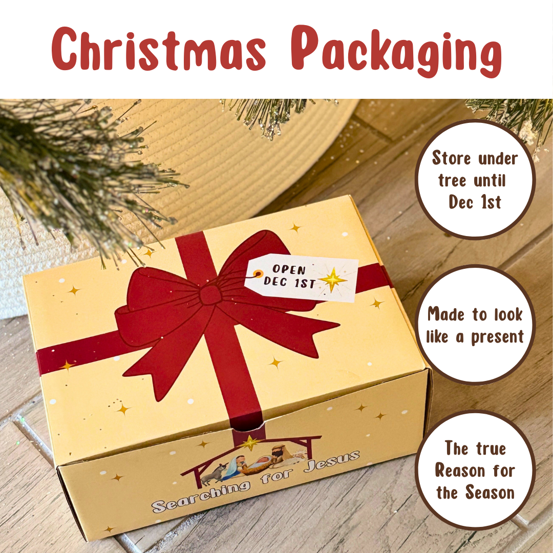 25-Day Advent Calendar, Jesus Plush Doll, & 1 Set Activity Pages Pack